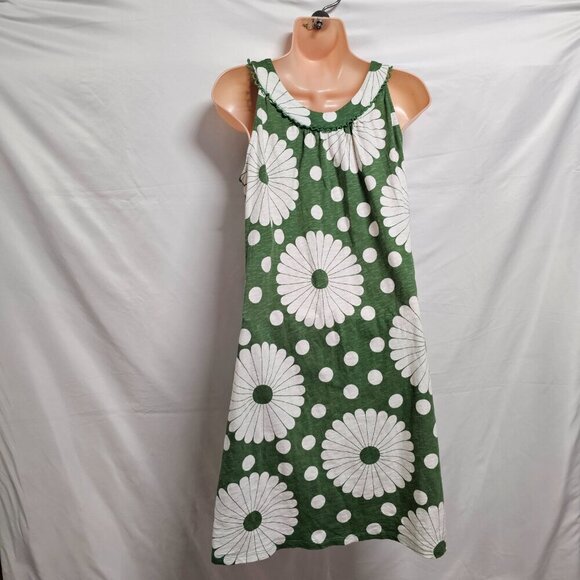 Boden Sleeveless Floral Dress Women Size 6R Green/White Cotton - Picture 6 of 13